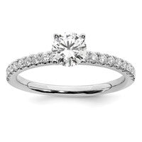 14K White Gold Lab Grown Diamond SI1/SI2, G H I, Complete Eng Ring