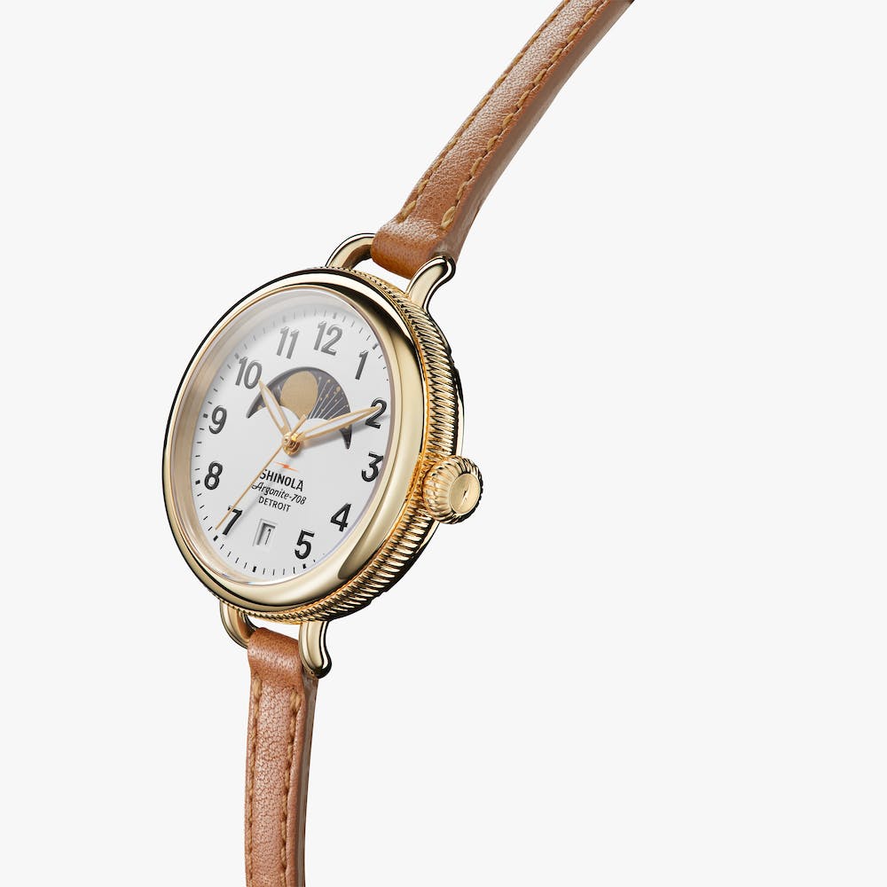 THE BIRDY MOON PHASE 34MM | White