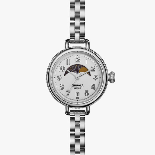THE BIRDY MOON PHASE 34MM | White
