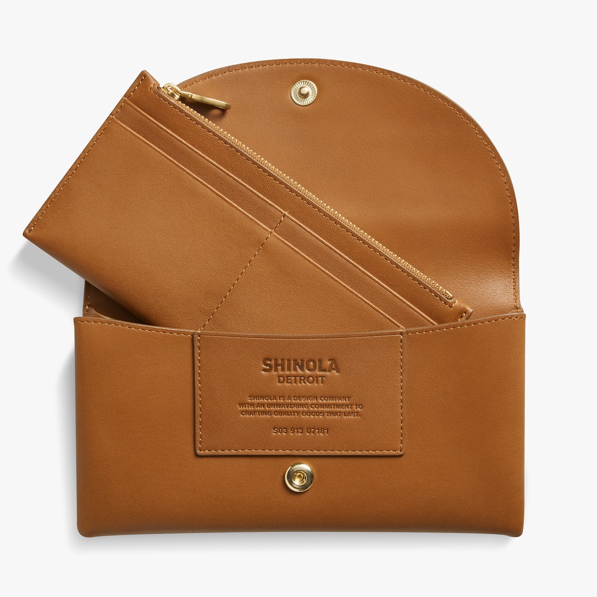 BIRDY LARGE SNAP WALLET | Natural Leather