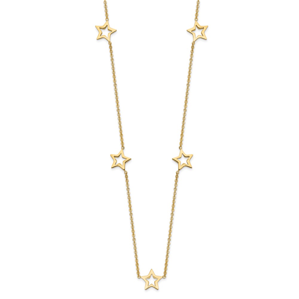14K Yellow Gold Star w/2in Extension Necklace