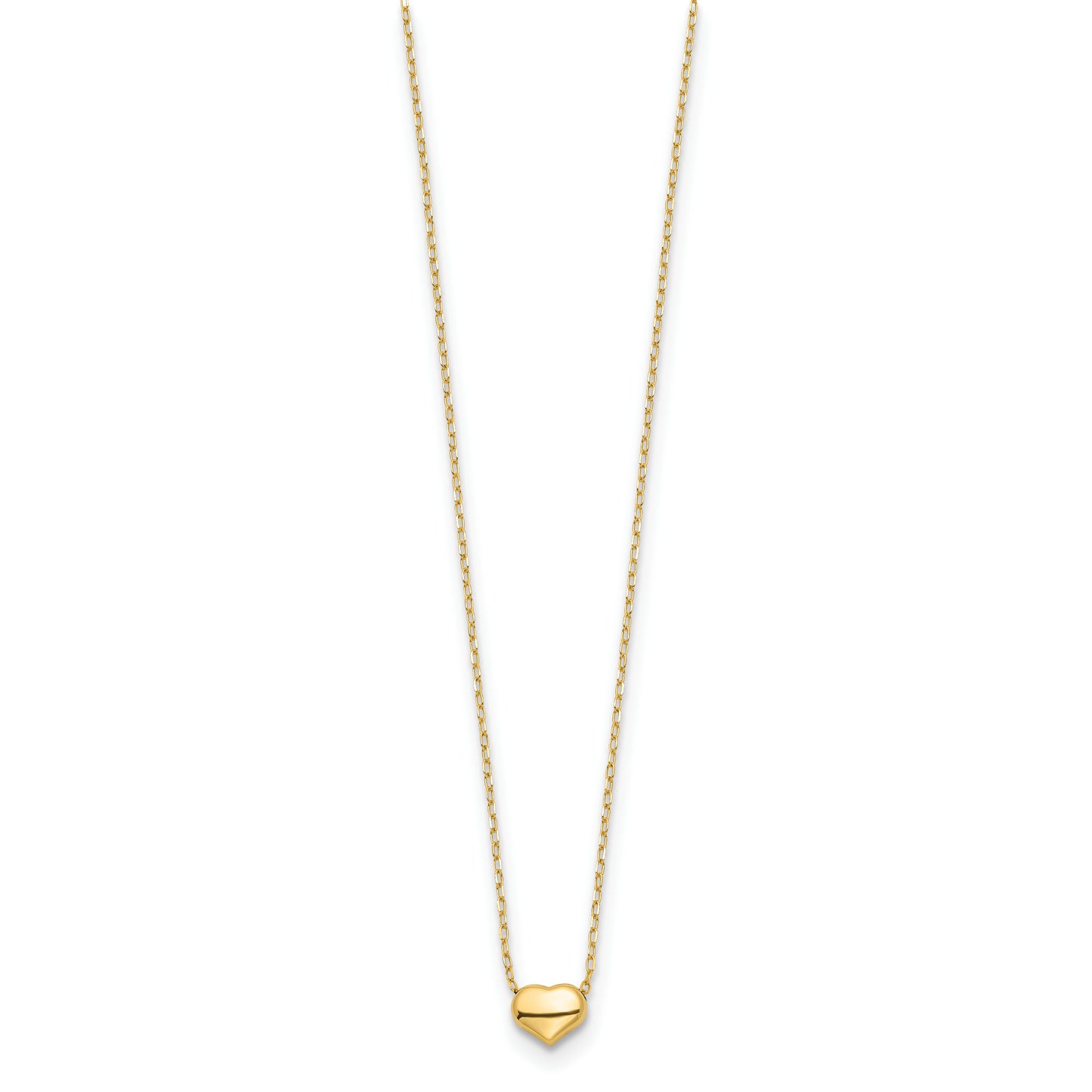 14k Polished Heart 16.5in Necklace