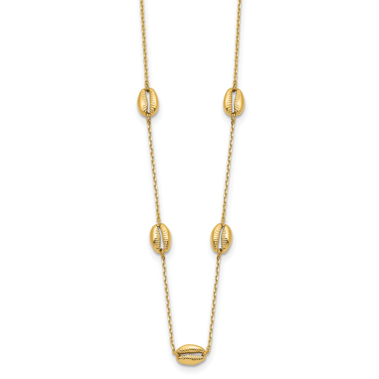 14k 5-Station Shell 18in Necklace