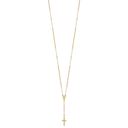14K Polished Faceted Beads Rosary Necklace