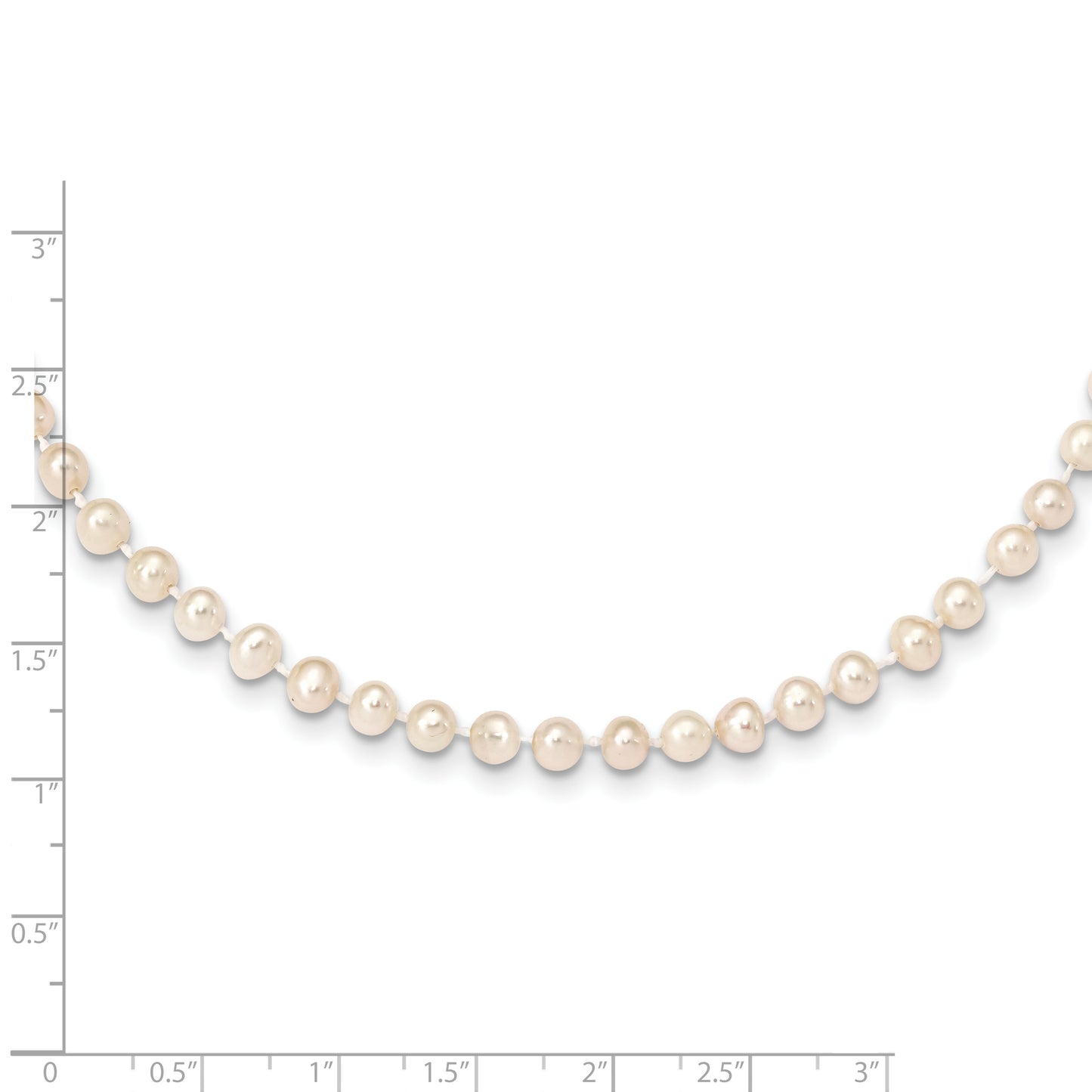 14k 4-5mm White Near Round Freshwater Cultured Pearl Necklace