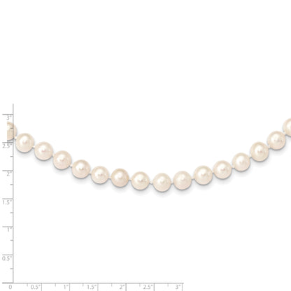 14k 7-8 mm White Near Round Freshwater Cultured Pearl Necklace