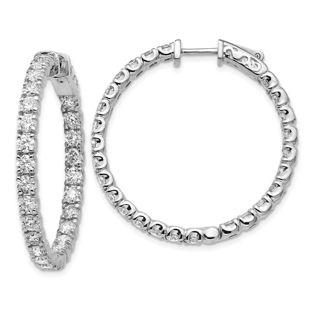 14kw True Origin Lab Grown VS/SI, D E F, Diamond Hoop with Safety Clasp