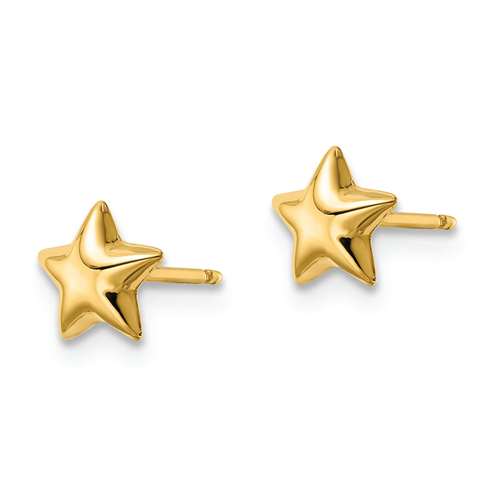 14k Polished Star Post Earrings