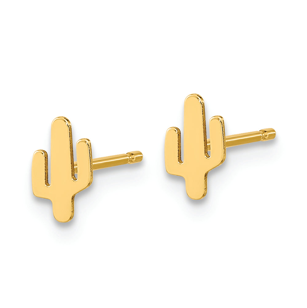14K Polished Cactus Post Earrings