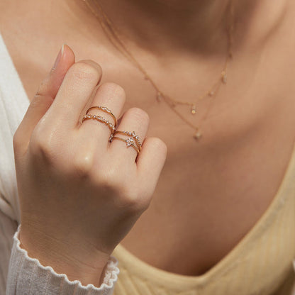 ADORA | Pear and Round White Sapphire Curved Ring