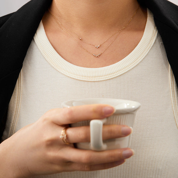 CAMI | Pear and Round White Sapphire Necklace